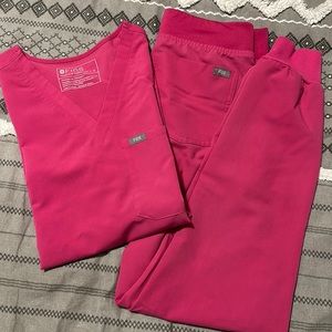 Figs Women's Top in Bright Pink